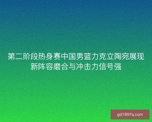 第二阶段热身赛中国男篮力克立陶宛展现新阵容磨合与冲击力信号强