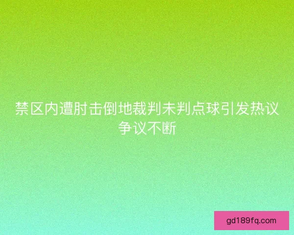 禁区内遭肘击倒地裁判未判点球引发热议争议不断