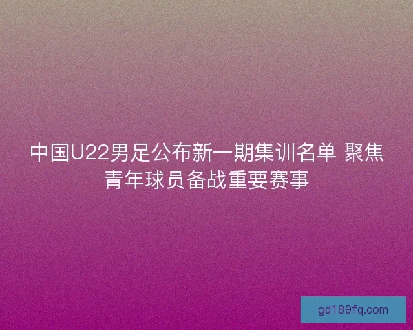 中国U22男足公布新一期集训名单 聚焦青年球员备战重要赛事
