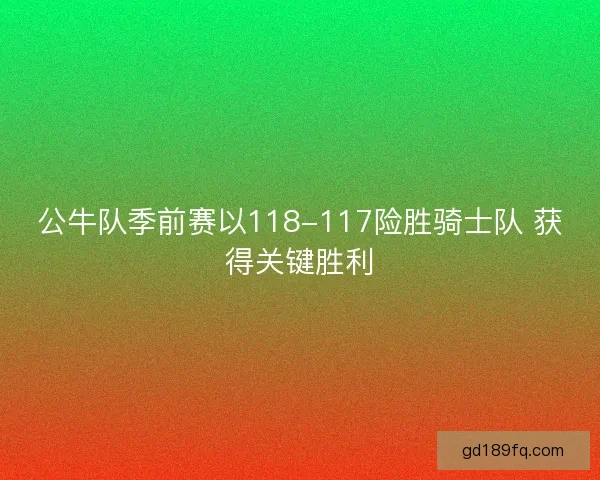 公牛队季前赛以118-117险胜骑士队 获得关键胜利